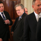 SpaceX and Tesla CEO Elon Musk with then-White House chief strategist Steve Bannon at the beginning of a policy forum with President Donald Trump in the State Dining Room at the White House in Washington, D.C., on Feb. 3, 2017